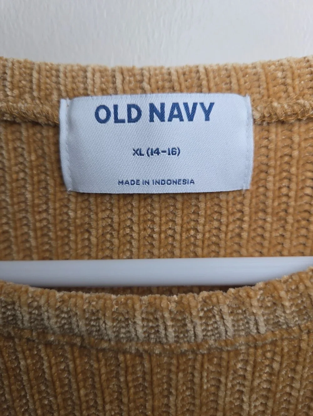 Girls Old Navy Gold Chenille Soft Sweater Top Sz XL 14/16